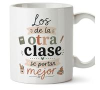 MUGFFINS regalo profesora divertida | regalo profesor divertido | taza profe Los de la otra clase se portan mejor en Español 330 Ml | cerámica resistente | Enseñanza v1
