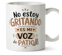 MUGFFINS regalo profesora divertida | regalo profesor divertido | taza profe No estoy gritando es mi voz de patio en Español 330 Ml | cerámica resistente | Enseñanza v4