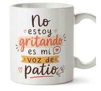 MUGFFINS regalo profesora divertida | regalo profesor divertido | taza profe No estoy gritando es mi voz de patio en Español 330 Ml | cerámica resistente | Enseñanza v7