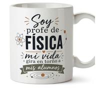 MUGFFINS regalo profesora divertida | regalo profesor divertido | taza profe Soy profe de física mi vida gira en torno a mis alumnos en Español 330 Ml | cerámica resistente | Enseñanza v1