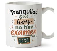 MUGFFINS regalo profesora divertida | regalo profesor divertido | taza profe Tranquilos que hoy no hay examen en Español 330 Ml | cerámica resistente | Enseñanza v2