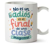 MUGFFINS regalo profesora jubilación | Taza profe con frase No es un adiós es el final de una clase magistral en Español | Cerámica 330 Ml 11 oz | Infantil v6