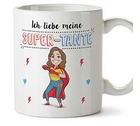 MUGFFINS Tante Tasse/Becher/Mug - Ich Liebe Meine Super-Tante - Schöne und lustige Kaffeetasse als Geschenkidee für Tanten. Keramik 350 ml