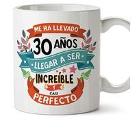 MUGFFINS Taza 30 Cumpleaños -"Me ha llevado 30 años llegar a ser increíble y casi perfecto - Regalos Desayuno Feliz Cumpleaños