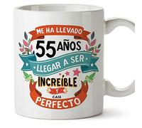 MUGFFINS Taza 55 Cumpleaños -"Me ha llevado 55 años llegar a ser increíble y casi perfecto - Regalos Desayuno Feliz Cumpleaños…
