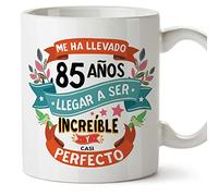 MUGFFINS Taza 85 Cumpleaños -"Me ha llevado 85 años llegar a ser increíble y casi perfecto - Regalos Desayuno Feliz Cumpleaños…