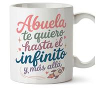 MUGFFINS taza abuela con frase Abuela te quiero hasta el infinito y más allá en Español | regalo original cumpleaños navidad | 330 Ml 11 oz | Abuelitos-3 v6