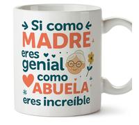 MUGFFINS taza abuela con frase Si como madre eres genial... eres increíble en Español | regalo abuela original cumpleaños navidad | 330 Ml 11 oz | Abuelitos-2 v1.2MA