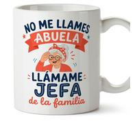 MUGFFINS taza abuela divertida con frase No me llames abuela llámame jefa de la familia en Español | regalo cumpleaños navidad | 330 Ml 11 oz | Abuelitos-3 v2