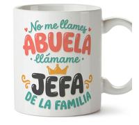MUGFFINS taza abuela divertida con frase No me llames abuela llámame jefa de la familia en Español | regalo cumpleaños navidad | 330 Ml 11 oz | Abuelitos-3 v3