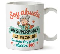 MUGFFINS taza abuela divertida con frase Soy abuela: mi superpoder es decir sí cuando los padres dicen no en Español | regalo cumpleaños navidad | 330 Ml 11 oz | Abuelitos-3 v1