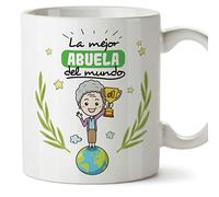 MUGFFINS Taza Abuela - La Mejor Abuela del Mundo - Taza Desayuno/Idea Regalo Original/Día de la Madre para Abuelitas. Cerámica 350 mL