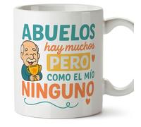 MUGFFINS taza abuelo con frase Abuelos hay muchos pero como el mío ninguno en Español | regalo abuelo original | cumpleaños, navidad | 330 Ml / 11 oz | Abuelitos-2 v1.2MA