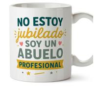 MUGFFINS taza abuelo divertida con frase No estoy jubilado soy profesional en Español | regalo abuelo cumpleaños navidad | 330 Ml 11 oz | Abuelitos-2 v2