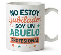MUGFFINS taza abuelo divertida con frase No estoy jubilado soy profesional en Español | regalo abuelo cumpleaños navidad | 330 Ml 11 oz | Abuelitos-2 v3