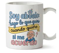 MUGFFINS taza abuelo divertida con frase Soy abuelo: hago lo que quiero cuando quiero… si me acuerdo en Español | regalo cumpleaños navidad | 330 Ml 11 oz | Abuelitos-3 v2