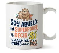 MUGFFINS taza abuelo divertida con frase Soy abuelo: mi superpoder es decir sí cuando los padres dicen no en Español | regalo cumpleaños navidad | 330 Ml 11 oz | Abuelitos-3 v2