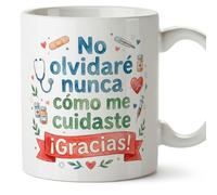 MUGFFINS taza agradecimiento enfermera No olvidaré nunca cómo me cuidaste ¡Gracias! en Español regalo enfermera hospital enfermería | enfermeria v1