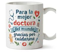 MUGFFINS taza agradecimiento medico Para la mejor doctora del mundo: gracias por cuidarme en Español | regalo médico doctora médica hospital | medicina v1