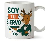 MUGFFINS taza amigo graciosa con frase Soy tu siervo en Español 330 Ml/11 oz | regalo novio divertido | taza amistad amigo invisible romántico | Pareja v1