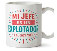 MUGFFINS taza autónomo con frase Mi jefe es un explotador (sí, soy yo) en Español | divertido regalo autónomo freelance para hombre | 330 Ml 11 oz | Autónomos v2