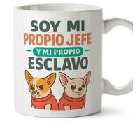 MUGFFINS taza autónomo con frase Soy mi propio jefe y mi propio esclavo en Español | divertido regalo autónomo freelance para hombre | 330 Ml 11 oz | Autónomos v2