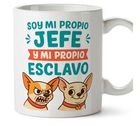 MUGFFINS taza autónomo con frase Soy mi propio jefe y mi propio esclavo en Español | divertido regalo autónomo freelance para hombre | 330 Ml 11 oz | Autónomos v1
