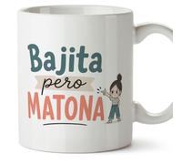 MUGFFINS taza con frases divertidas para mejores amigas Amistad v5 | Cerámica 330 ml; «Bajita pero matona» en Español