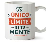 MUGFFINS taza con frases motivadoras | Mug cerámica 330 Ml/11 oz | regalo motivador | Tu único límite es tu mente en Español Motivacional-ES v1