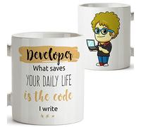 MUGFFINS Taza De Café en alemán para Trabajadores - Regalo para los programadores/programadores - El dueño de Esta Taza es el Mejor desarrollador - 350 ml -
