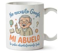 MUGFFINS Taza divertida abuelo | Regalo original | Idea para cumpleaños | No necesito Google mi abuelo lo sabe todo en Español | 330 Ml 11 oz | Abuelitos-3 v2