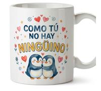 MUGFFINS taza enamorados Como tú no hay ningüino en Español | regalo novio divertido, taza marido graciosa, aniversario, San Valentín, romántico, cumpleaños, amor | 330 Ml 11 oz | enamorados v2