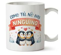 MUGFFINS taza enamorados Como tú no hay ningüino en Español | regalo novio divertido, taza marido graciosa, aniversario, San Valentín, romántico, cumpleaños, amor | 330 Ml 11 oz | enamorados v3