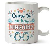 MUGFFINS taza enamorados Como tú no hay ningüino en Español | regalo novio divertido, taza marido graciosa, aniversario, San Valentín, romántico, cumpleaños, amor | 330 Ml 11 oz | enamorados v1