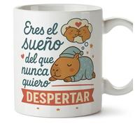 MUGFFINS taza enamorados Mug Eres el sueño del que nunca quiero despertar en español | regalo original aniversario, capibaras, amor, novios, romántico, San Valentín, carpincho | capylove v1