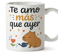 MUGFFINS taza enamorados Mug Te amo más que ayer. en español | regalo original aniversario, capibaras, amor, novios, romántico, San Valentín, carpincho | capylove v2