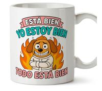 MUGFFINS taza frases divertidas risa v1 | Frase Yo estoy bien todo está bien en Español, cerámica de 330 ml
