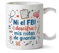 MUGFFINS taza graciosa medico con frase Mis notas de guardia en Español | regalo divertido médico, doctor, doctora, médica, medicina, hospital, cumpleaños, amigo invisible, navidad | medicina v4
