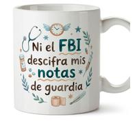 MUGFFINS taza graciosa medico con frase Mis notas de guardia en Español | regalo divertido médico, doctor, doctora, médica, medicina, hospital, cumpleaños, amigo invisible, navidad | medicina v2