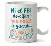 MUGFFINS taza graciosa medico con frase Mis notas de guardia en Español | regalo divertido médico, doctor, doctora, médica, medicina, hospital, cumpleaños, amigo invisible, navidad | medicina v3