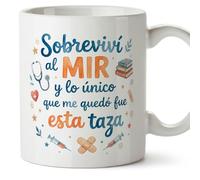MUGFFINS taza graciosa medico con frase Sobreviví al MIR en Español | regalo divertido médico, doctor, doctora, médica, medicina, hospital, cumpleaños, amigo invisible, navidad | medicina v1