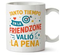 MUGFFINS taza graciosa novio novia Tanto tiempo en la friendzone valió la pena en Español para enamorados y aniversario | regalos San Valentín, novios, amor, romántico | pareja-2 v2