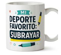 MUGFFINS taza graciosa oposiciones estudiante opos v1 | Frase Mi deporte favorito: subrayar en Español · Cerámica de 330 Ml