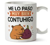 MUGFFINS taza graciosa San Valentín | Mug tazas originales para regalar enamorados capibaras amor | Me lo paso muy bien contuhigo en español capylove v1