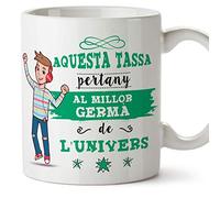 MUGFFINS Taza Hermano (En Catalán) -"Aquesta Tassa Pertany al Millor Germà de l'Univers" - Taza Desayuno/Idea Regalo Cumpleaños para Hermanitos. Ce