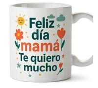 MUGFFINS Taza mamá con frase Feliz día mamá Te quiero mucho en Español | regalo madre | 330 Ml 11 oz | Idea original para regalar | pa y ma v2