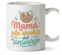 MUGFFINS Taza mamá con frase Mamá: jefa absoluta del universo en Español | regalo madre | 330 Ml 11 oz | Idea original para regalar | papi mami v2