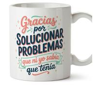 MUGFFINS taza mamá y papá con frase Solucionar problemas que ni yo sabía que tenía en Español | regalo madre y padre original | regalo cumpleaños madre y padre | navidad | progenitores v1