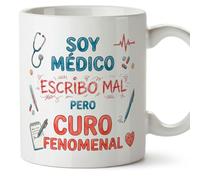 MUGFFINS taza medico Escribo mal pero curo fenomenal en Español regalo médico doctor doctora médica hospital cumpleaños amigo invisible navidad | medicina v3