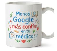 MUGFFINS taza medico Menos Google y más confiar... en Español regalo médico doctor doctora médica hospital cumpleaños amigo invisible navidad | medicina v4